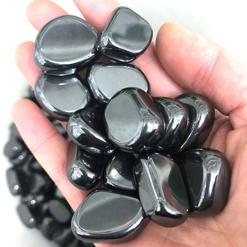 Polished Hematite & Quartz Stones – Energy & Calm