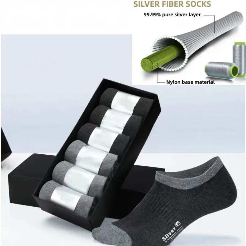 25% Silver Conductive Grounding Socks — Quarter Length (6-Pair Pack)
