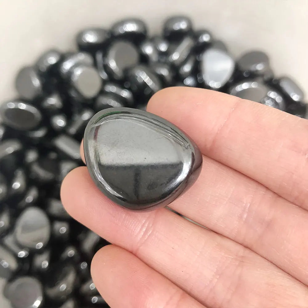 Polished Hematite & Quartz Stones – Energy & Calm