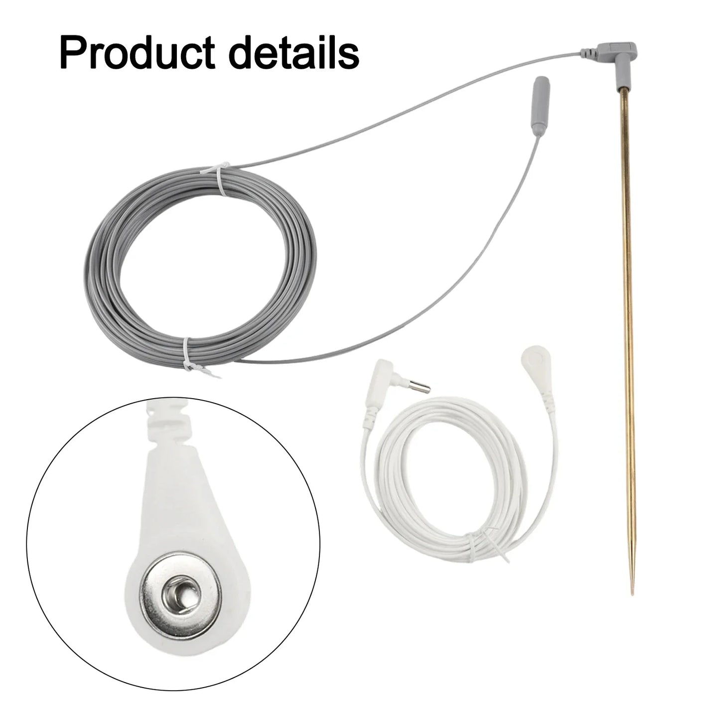 Copper Grounding Rod Kit — 30 cm (12") with 2 Cords