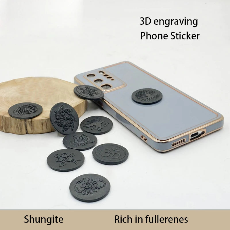 Shungite Anti-Radiation Phone Stickers – EMF Protection Plates from Russia