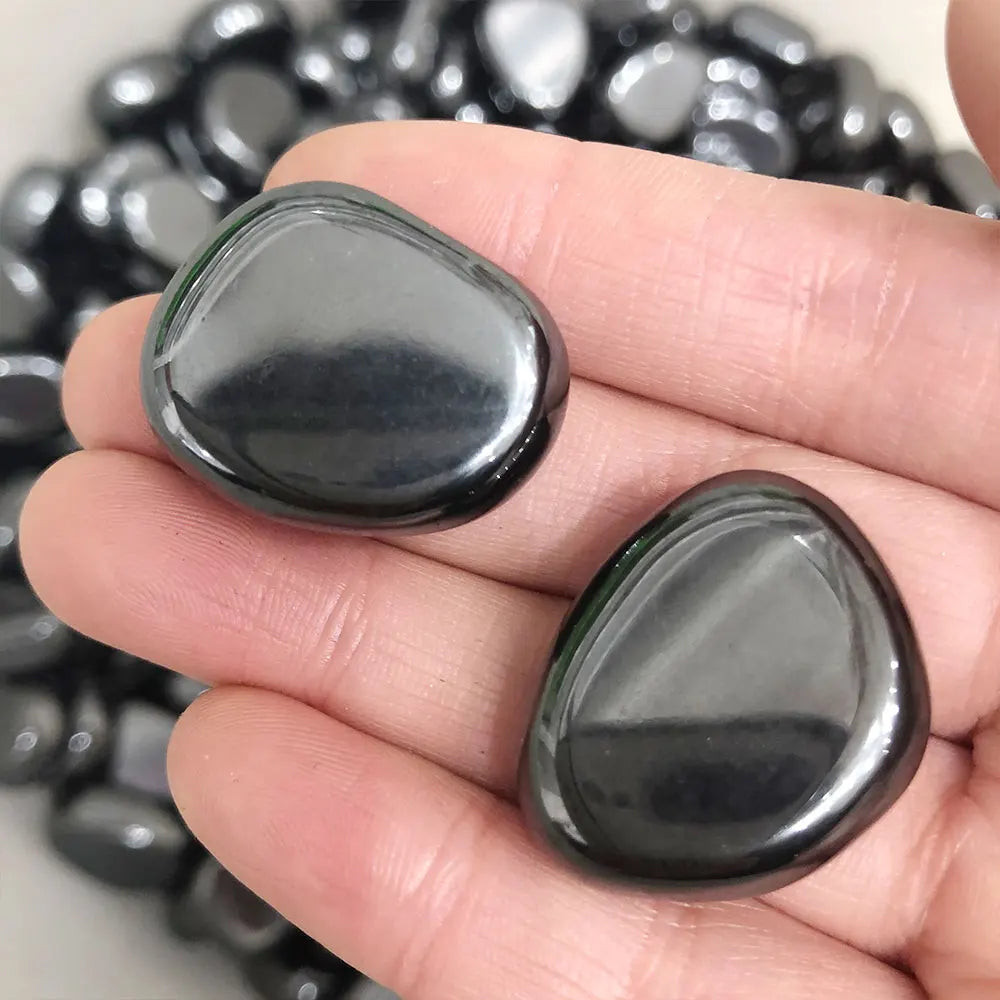 Polished Hematite & Quartz Stones – Energy & Calm