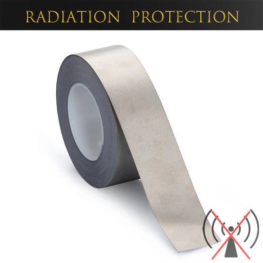 Roll of radiation protection tape with a white background