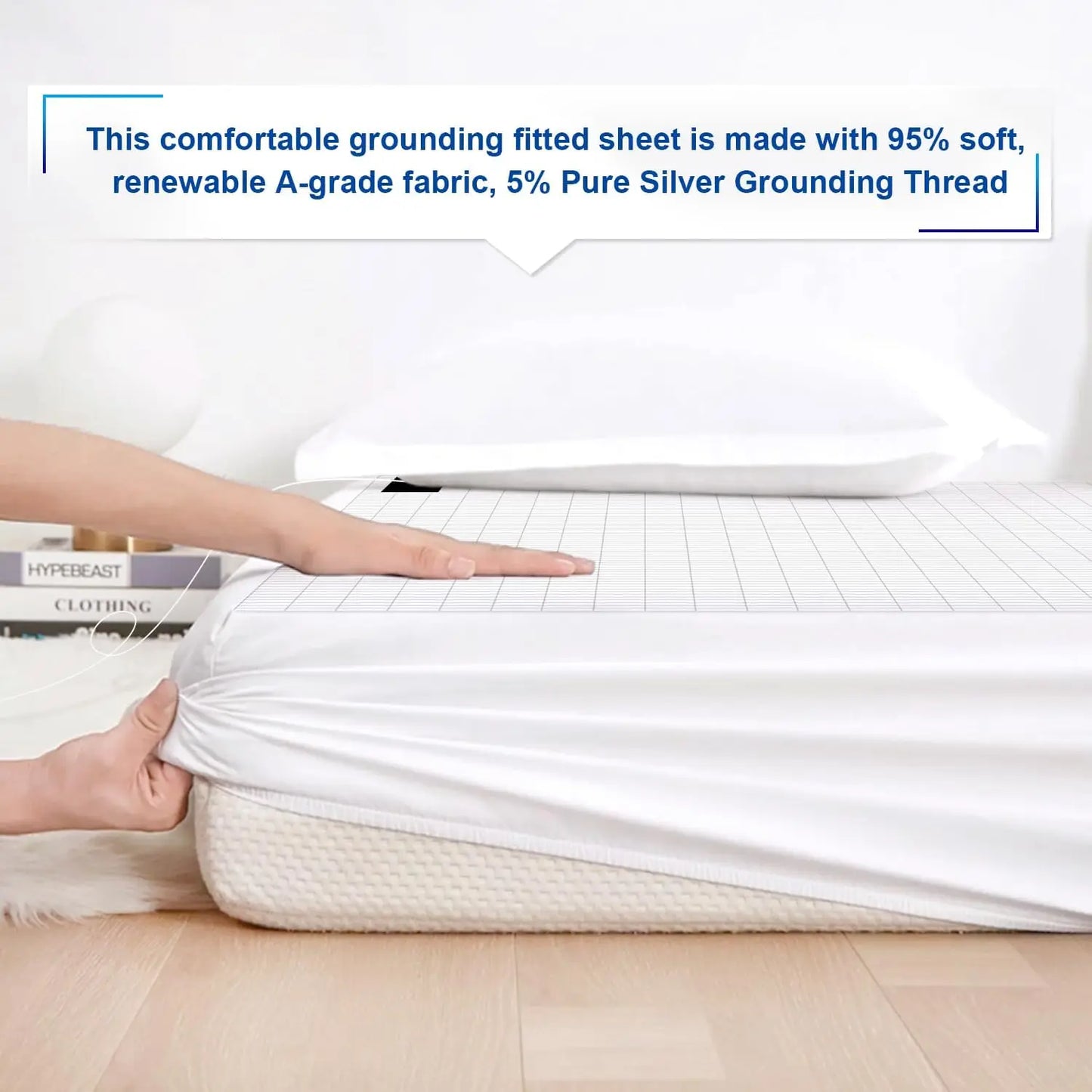 Organic Earthing Fitted Sheet – Silver Fiber Grounding