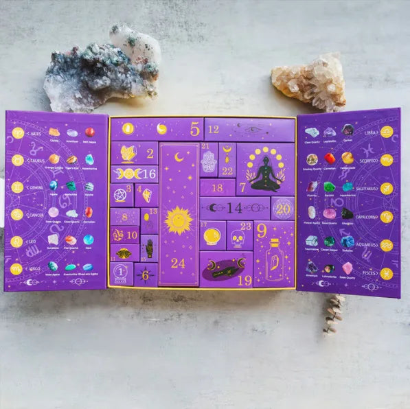 Halloween Crystal Surprise Calendar — 24-Day Reiki Stone Gift Set
