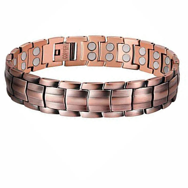 Cooper braided bracelet on a white background