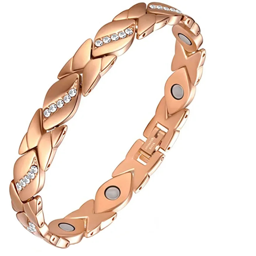 Cooper braided bracelet on a white background
