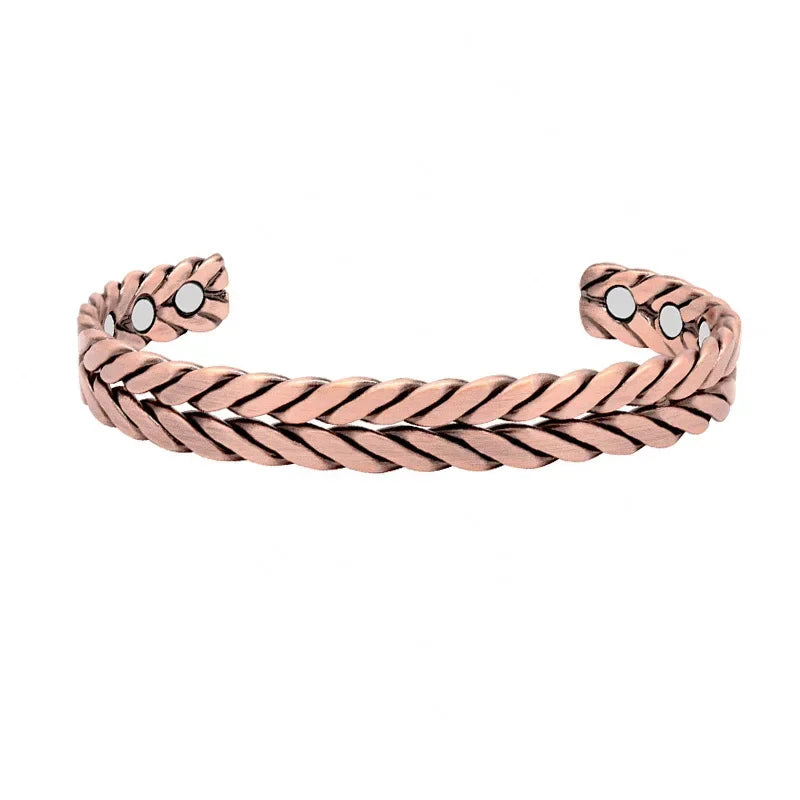 Cooper braided bracelet on a white background