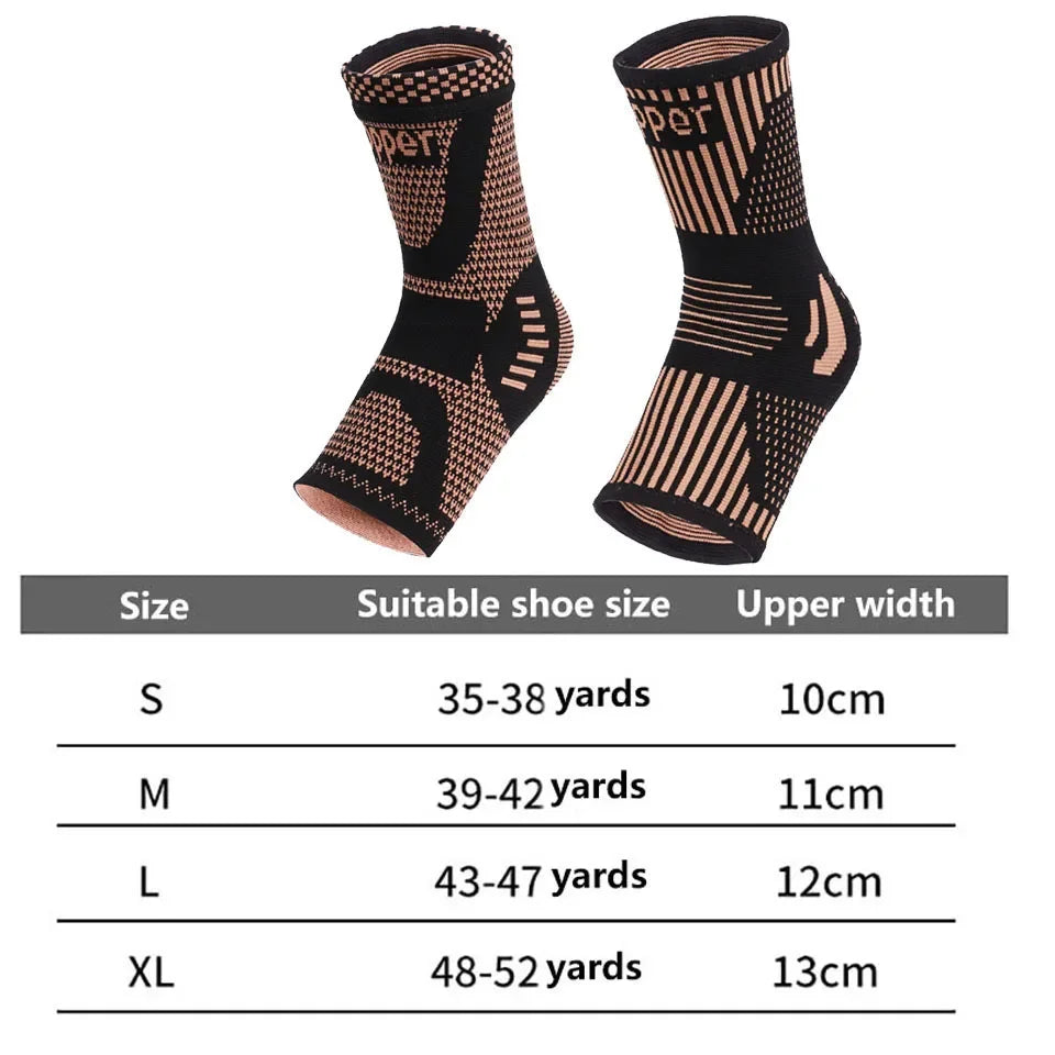 Copper-Infused Ankle Compression Sleeve — Support Brace (1-Piece)