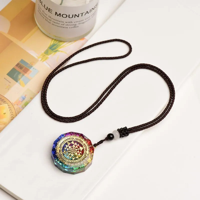Orgone Metatron Cube Pendant – 7 Chakra Orgonite Necklace for Reiki, Healing & EMF Protection