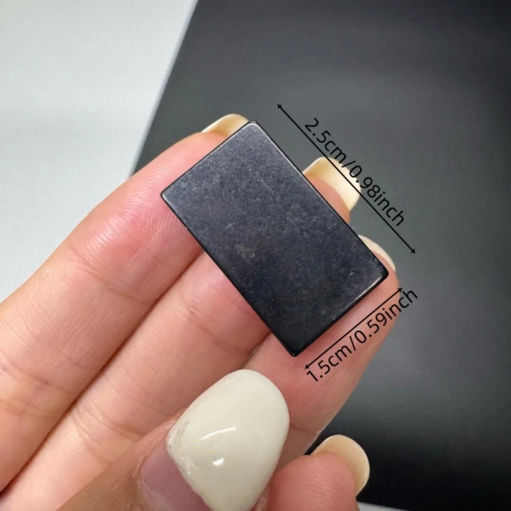 Shungite Phone Patch — Matte Black Adhesive Sticker (No Pattern)