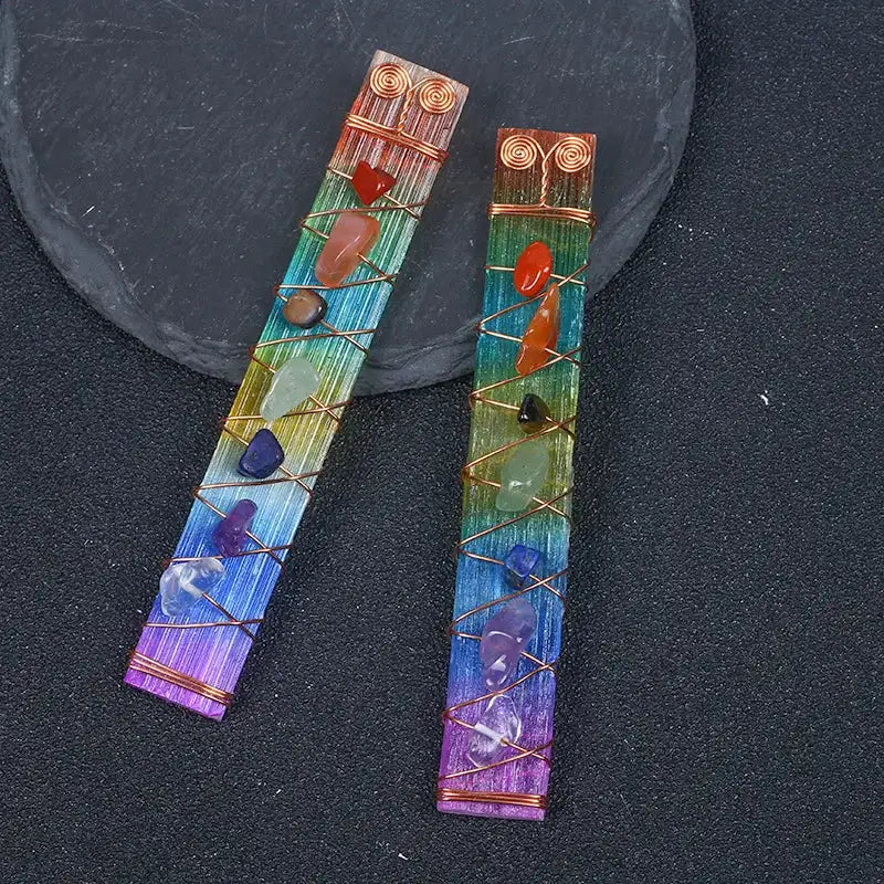 7-Chakra Selenite Wand – Crystal Charging & Energy Clearing Tool
