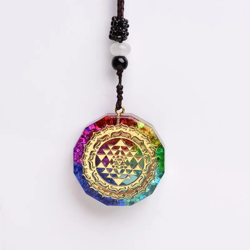 Orgone Metatron Cube Pendant – 7 Chakra Orgonite Necklace for Reiki, Healing & EMF Protection