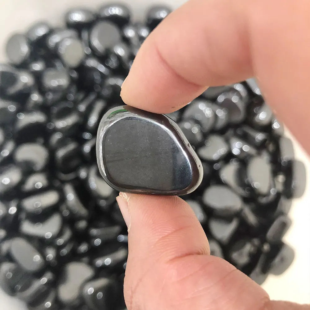 Polished Hematite & Quartz Stones – Energy & Calm
