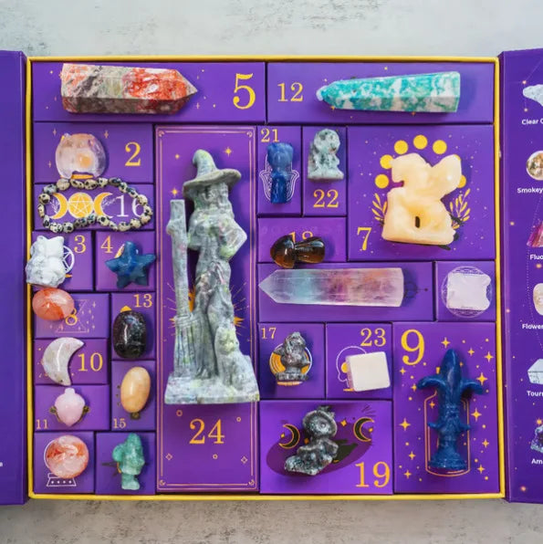 Halloween Crystal Surprise Calendar — 24-Day Reiki Stone Gift Set