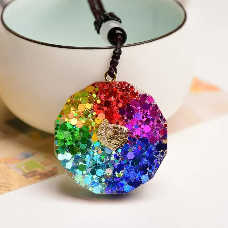 Orgone Metatron Cube Pendant – 7 Chakra Orgonite Necklace for Reiki, Healing & EMF Protection